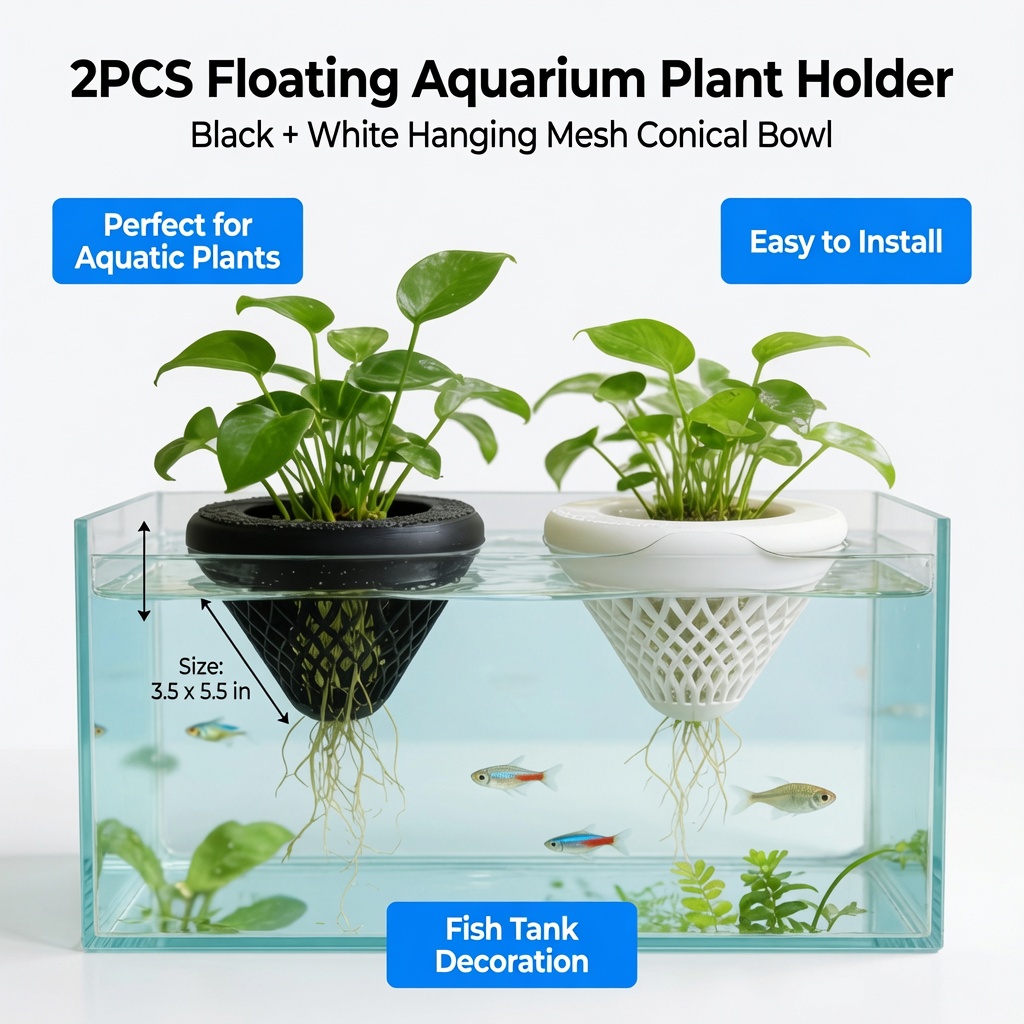 قطعتان من حامل النباتات العائم - مراجعة Aquarium Plant Holder وسعره