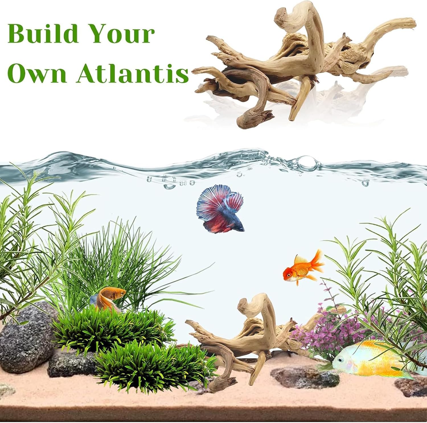 قطعة واحدة 20-25 سم من الخشب ا - مراجعة Aquarium Driftwood وسعره