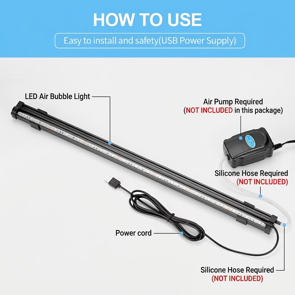 مصباح LED USB لحوض السمك مع فق - مراجعة Aquarium Plant Light وسعره